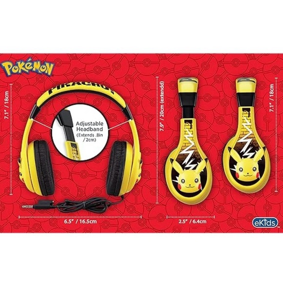 Pokemon Pikachu Wired Kids Headphones - Picture 3 of 8